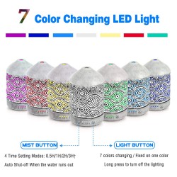 Air humidifier - essential oils diffuser - metal night lamp - 100ml