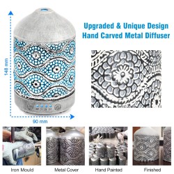 Air humidifier - essential oils diffuser - metal night lamp - 100ml