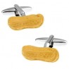 Yellow peanuts - cufflinks - 2 pieces