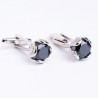 Luxurious cufflinks with black crystal - 2 pieces