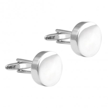 Silver round cufflinks - 2 pieces