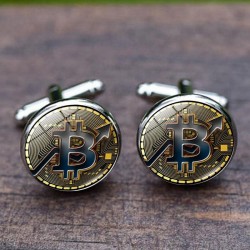Cryptocurrency - round cufflinks - 2 pieces