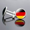 National flag - round glass cufflinks - with box