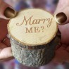 Engagement ring box - rustic wooden case - Marry Me logo
