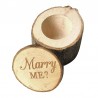 Engagement ring box - rustic wooden case - Marry Me logo