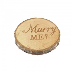 Engagement ring box - rustic wooden case - Marry Me logo