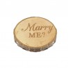 Engagement ring box - rustic wooden case - Marry Me logo