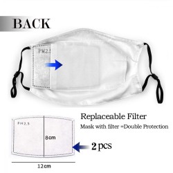 Face / mouth protective mask with 2 PM2.5 filters - for adults / children - world map