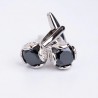 Luxurious cufflinks with black crystal - 2 pieces