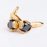 Luxurious cufflinks with black crystal - 2 pieces