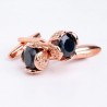 Luxurious cufflinks with black crystal - 2 pieces