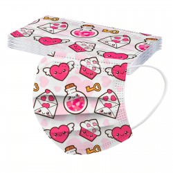 Face / mouth protective mask - disposable - 3 layer - Valentine's day - 10 piecesMouth masks
