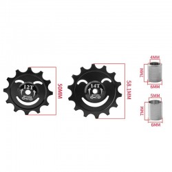 12T - 14T - bicycle wheel rear derailleur - ceramic bearing - alloy pulley