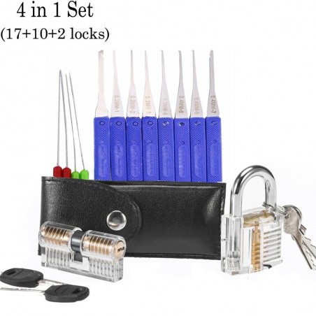 Transparent locksmith set - locks - picks - keys