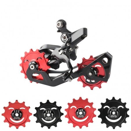 12T - 14T - bicycle wheel rear derailleur - ceramic bearing - alloy pulley