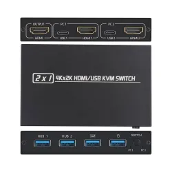 KVM 4K switch splitter - HDMI - USB - shared monitor - with 2 portsSplitters