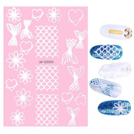 Nail art stickers - colorful flowers & cartoons