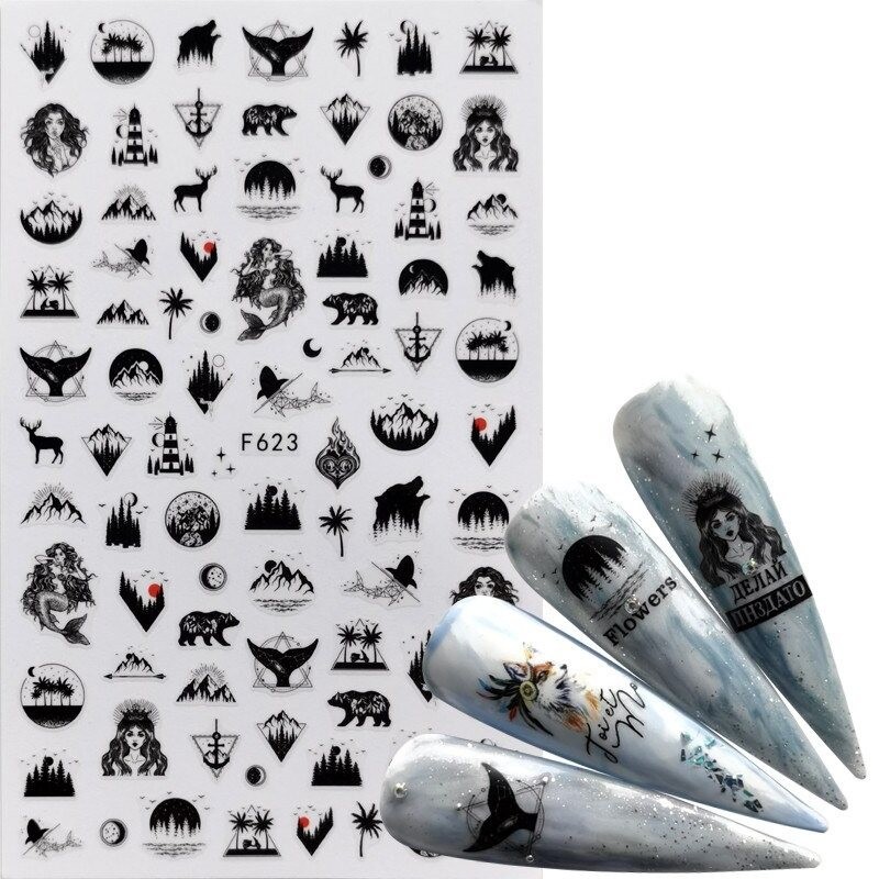 Nail art stickers - cartoon / comics designs