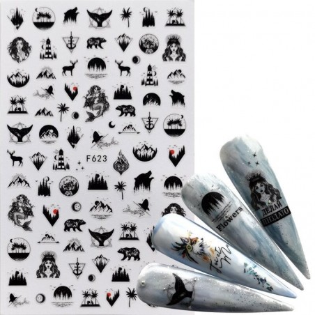 Nail art stickers - cartoon / comics designs