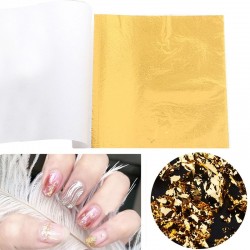 8 - 14 cm - foil paper sheets - gold - silver - home - art craft - decoration - 100 pieces