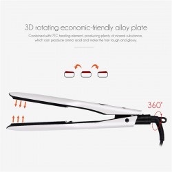 3D rotating professional hair straightener - fast heating - wide heating plate - LCD screen