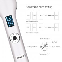 3D rotating professional hair straightener - fast heating - wide heating plate - LCD screen