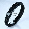 Pulseira de couro trançado - encantos de aço inoxidável - nomes feitos sob encomenda