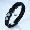 Pulseira de couro trançado - encantos de aço inoxidável - nomes feitos sob encomenda