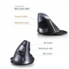 M618GX - 1600 DPI - mouse sem fio vertical ergonômico - ótico - 6 botões - com caso de silicone