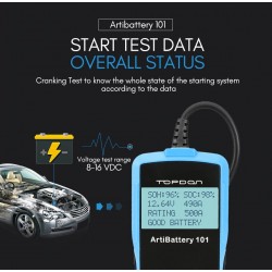 AB101 - 12V - 100 to 2000 CCA - car battery tester - diagnostic toolDiagnosis