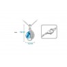 Leaf & crystal pendant - stainless steel necklaceNecklaces