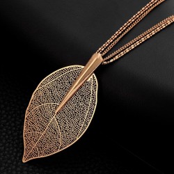 Big crystal leaf pendant - necklaceNecklaces