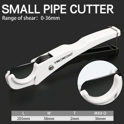 Cutter for PVC / pipes / hoses - aluminum alloy ratchet scissors - with safety lock - 42mm