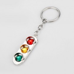 Crystal traffic lights - metal keychain