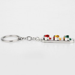 Crystal traffic lights - metal keychain