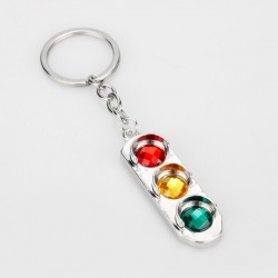 Crystal traffic lights - metal keychain