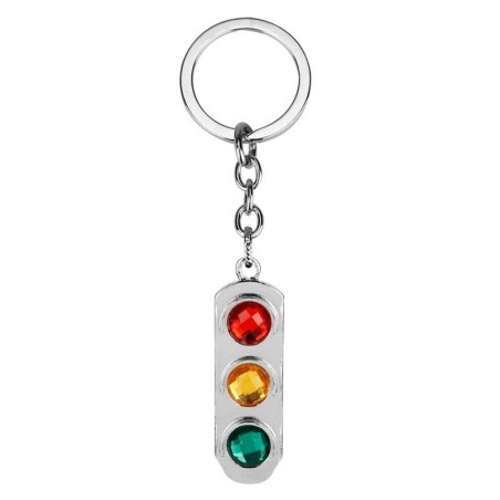 Crystal traffic lights - metal keychain