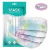 Máscaras de boca / cara - 3 camadas - descartável - padrão de gravata - 10 - 20 - 30 - 50 - 60 - 70 peças