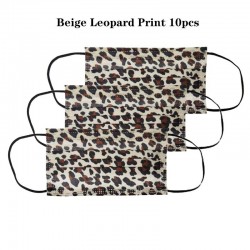 Mouth / face protective masks - disposable - 3-layer - leopard print - 10 - 50 - 100 pieces