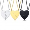 Heart pendant with necklace - custom made engraved name - 2 pieces
