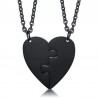 Heart pendant with necklace - custom made engraved name - 2 pieces
