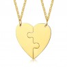 Heart pendant with necklace - custom made engraved name - 2 pieces