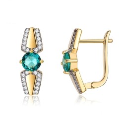 Gold small earrings with green zirconiaEarrings