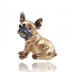 Pequeno cão - broche banhado a ouro