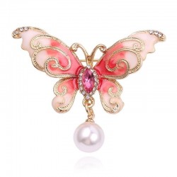 Broche de cristal - borboleta - cabides - folhas
