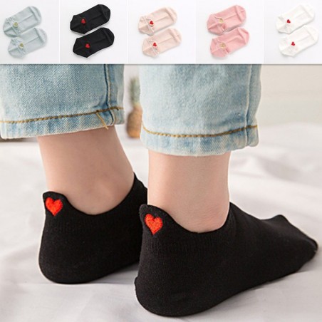 Short socks - ankle length - with a heart - unisex