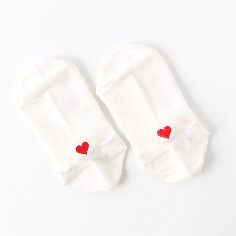 Short socks - ankle length - with a heart - unisex
