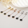 Chain with a black circle - long earrings