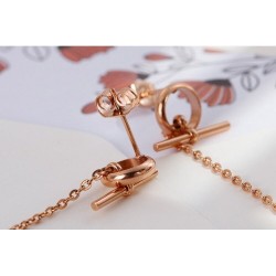 Chain with a black circle - long earrings