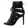 Cross-tied - high ankle heels - open toe - with back zipperHigh heels